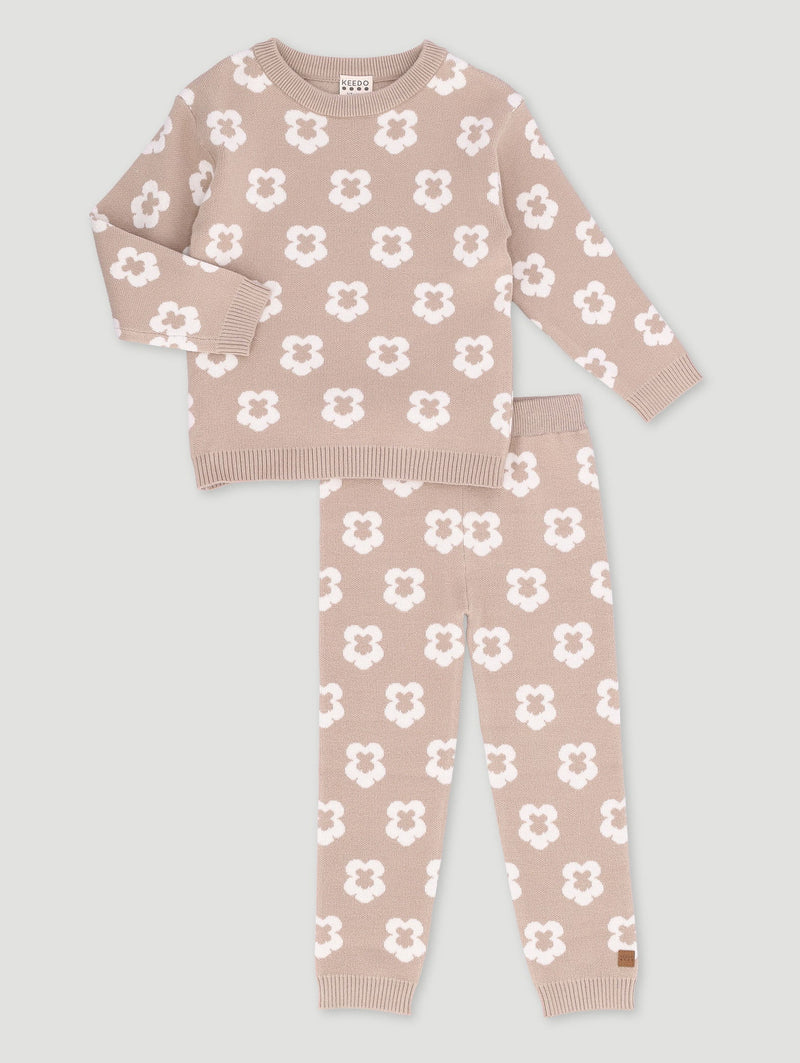 Keedo Girls Floral Knit Set