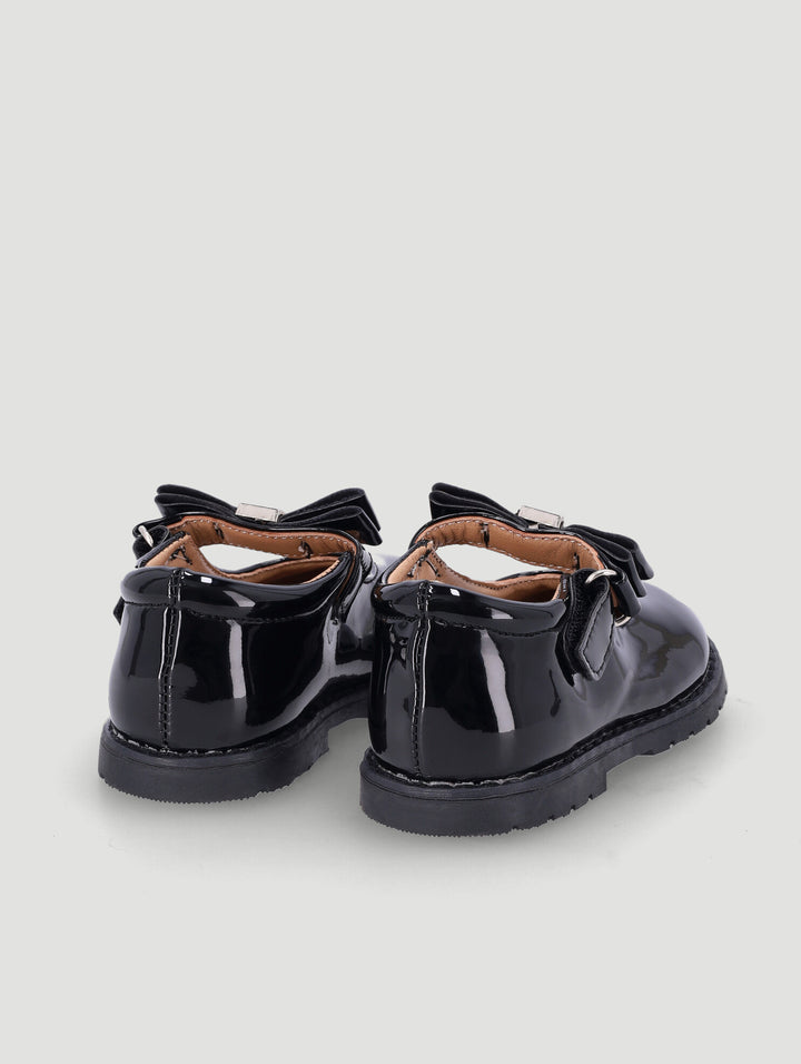 Baby Girls Bow Chunky Smart Pump - Black
