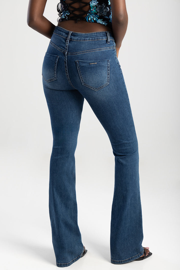 Bootleg Denim Jean - Med Wash