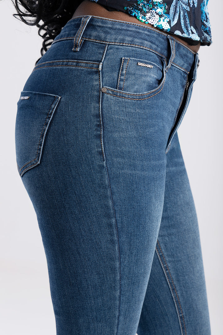 Bootleg Denim Jean - Med Wash