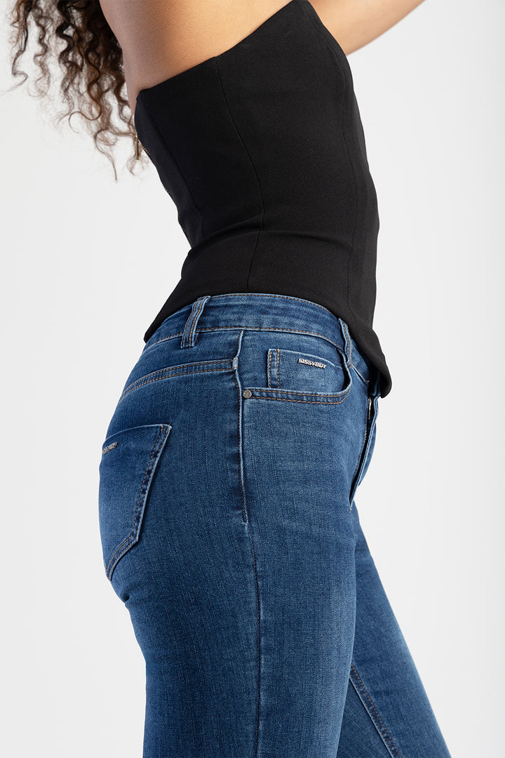 Mid-Waist Skinny Jeans - Medium Wash