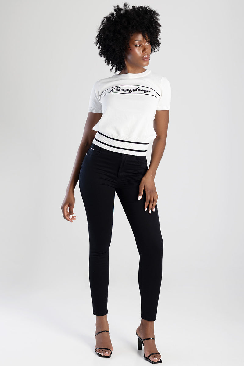 Mid-Waist Skinny Jean - Black