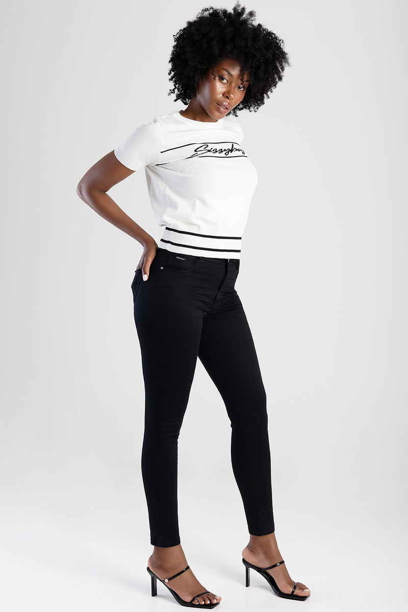 Mid-Waist Skinny Jean - Black