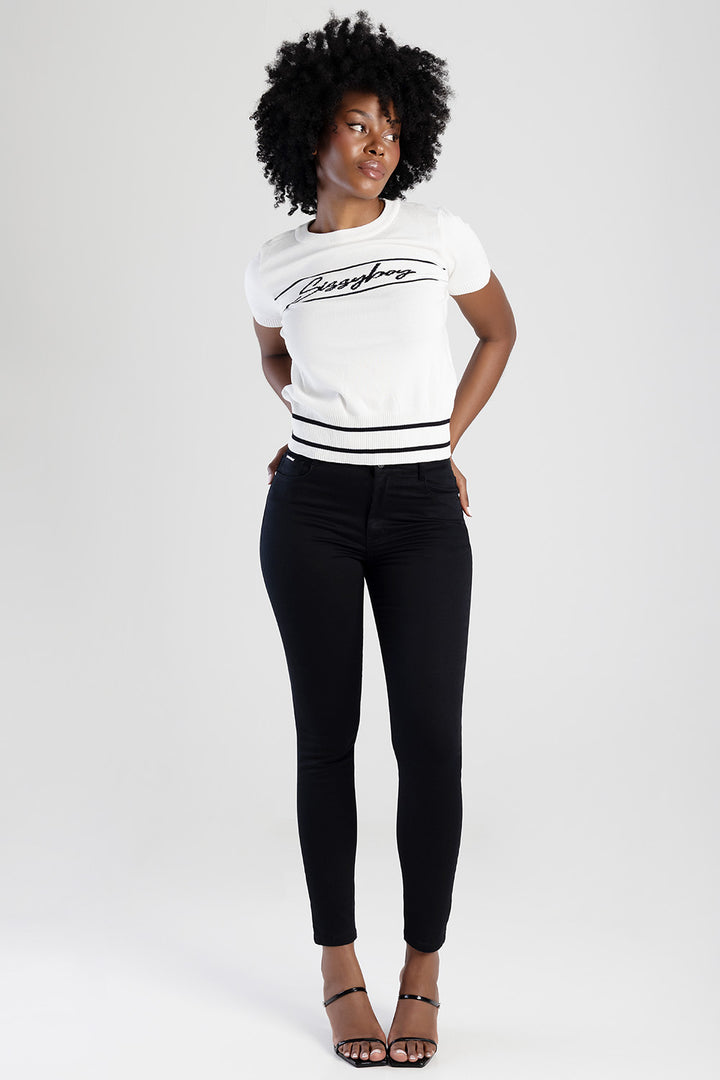 Mid-Waist Skinny Jean - Black