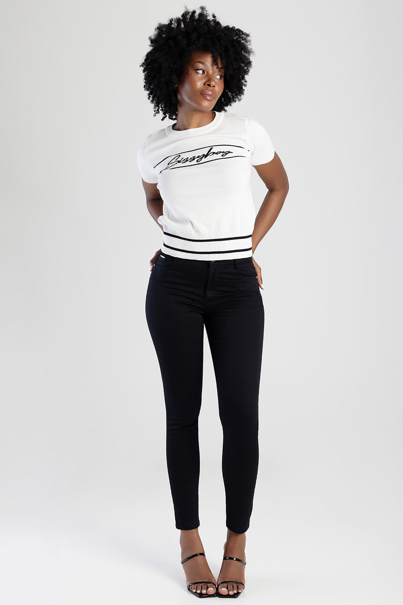 Mid-Waist Skinny Jean - Black