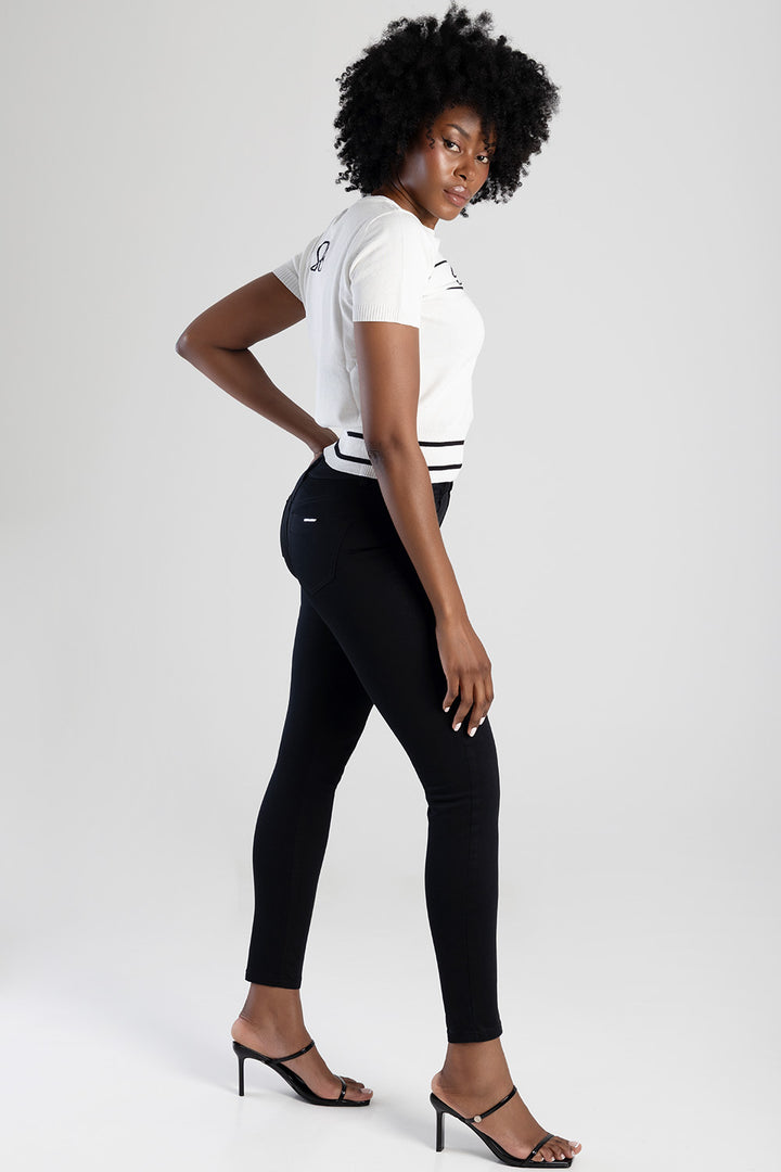 Mid-Waist Skinny Jean - Black