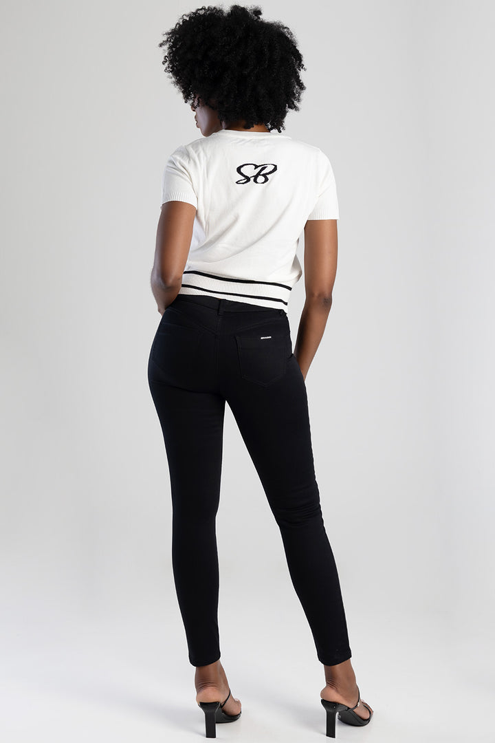 Mid-Waist Skinny Jean - Black