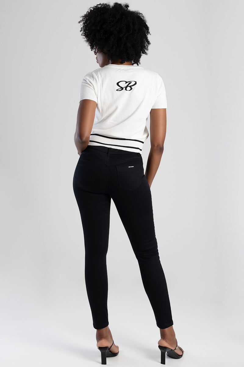 Mid-Waist Skinny Jean - Black