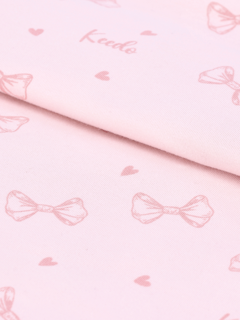 Keedo Pink Bows & Hearts Cotton Lycra Blanket