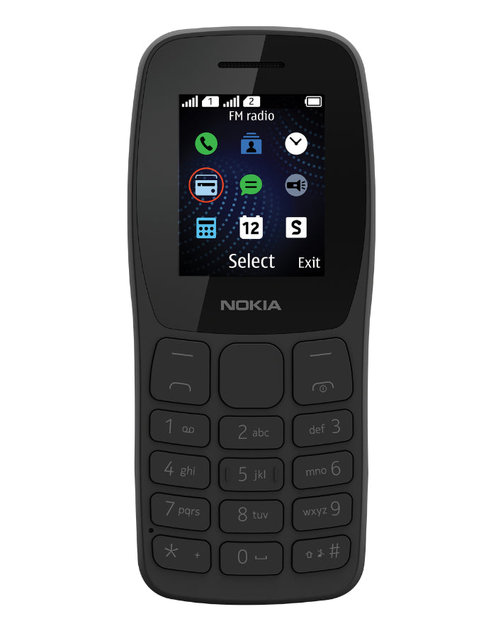 105 2019 Single Sim Black Cellphone