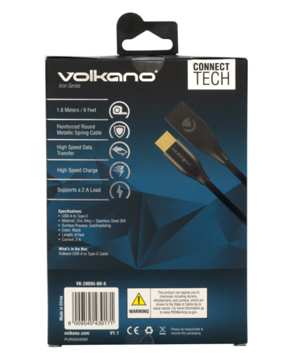 Iron Series Round Metallic Spring Type-C Cable 1.8m