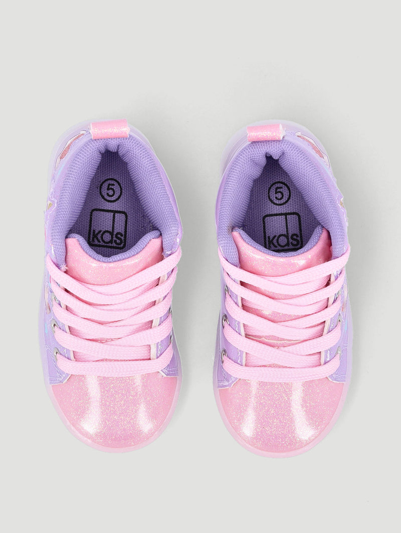 Pre-Girls Star Light Up High-Top Sneaker - Lilac