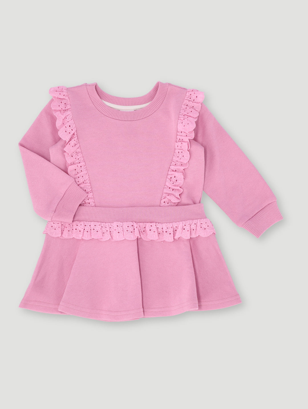 Baby Girls Fleece Lace Dress - Dusty Pink Edgars Baby Girls Fleece Lace Dress - Dusty Pink Edgars