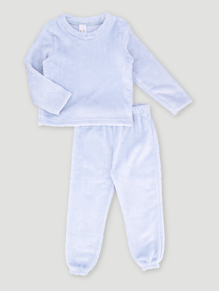Pre-Girls Embossed Heart Sleep Set - Blue