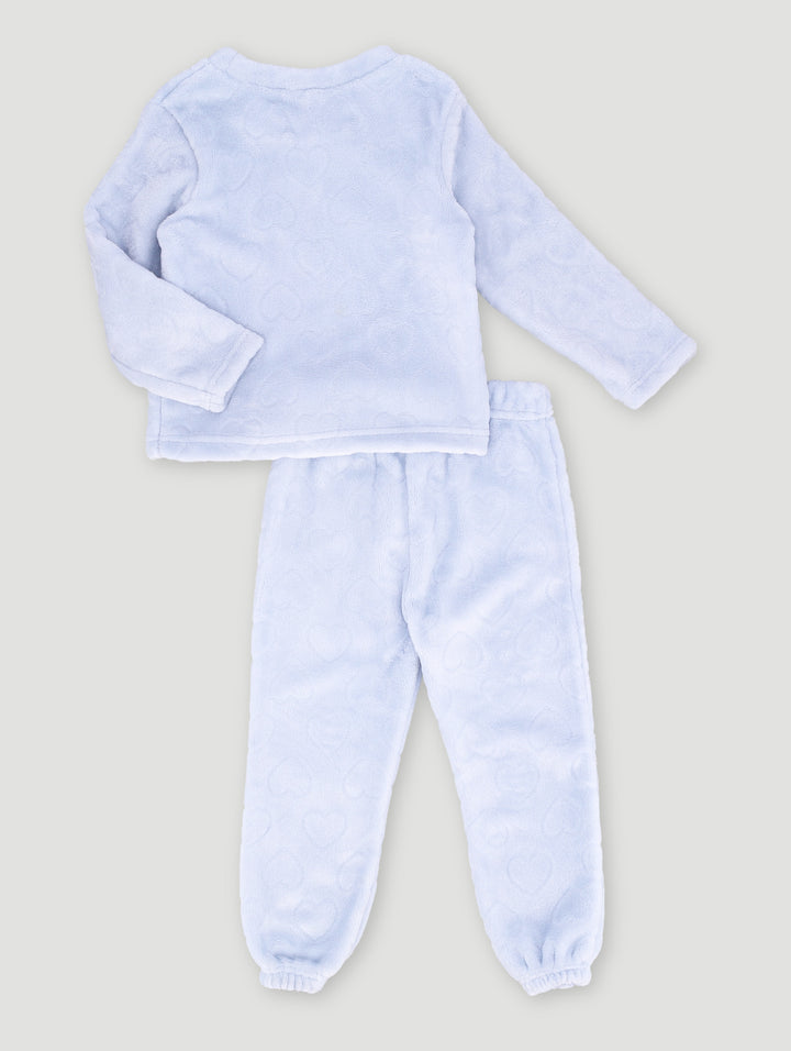 Pre-Girls Embossed Heart Sleep Set - Blue