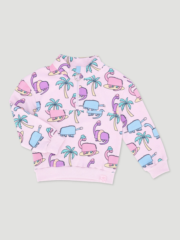 Pre-Girls Danasoli Turtle Neck Print Track Top - Lilac