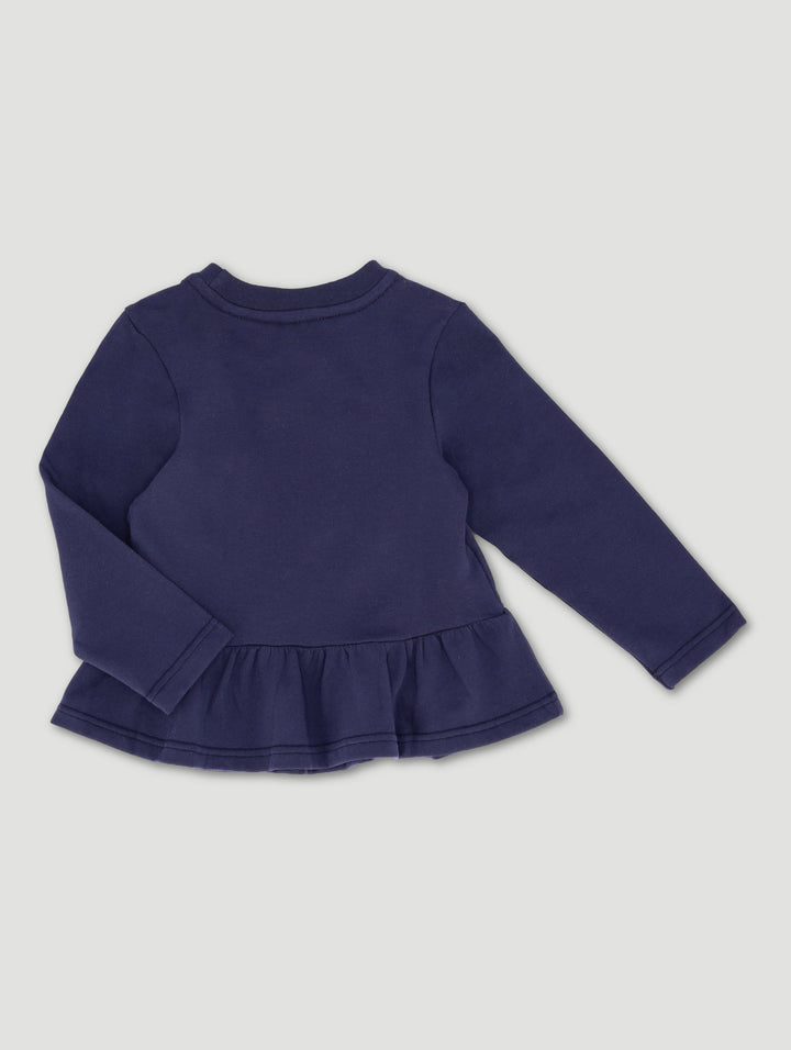 Pre-Girls Danasoli Long Sleeve Peplum Tee - Navy