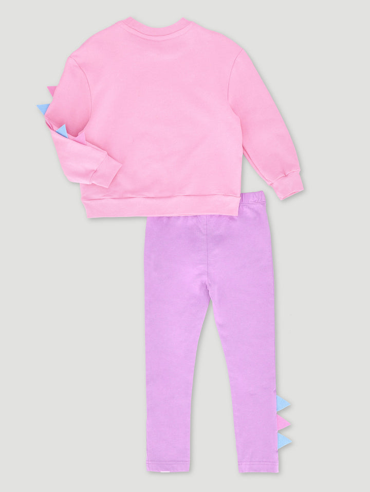 Pre-Girls Danasoli Oversized Tracktop And Legging Set - Pink