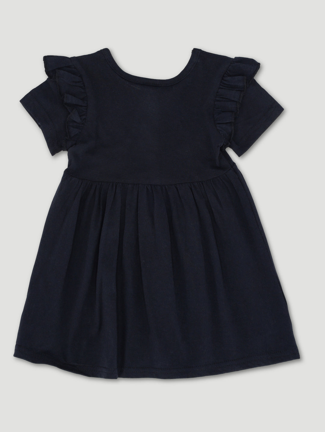 Baby Girls Daddy Slogan Single Jersey Dress  - Black