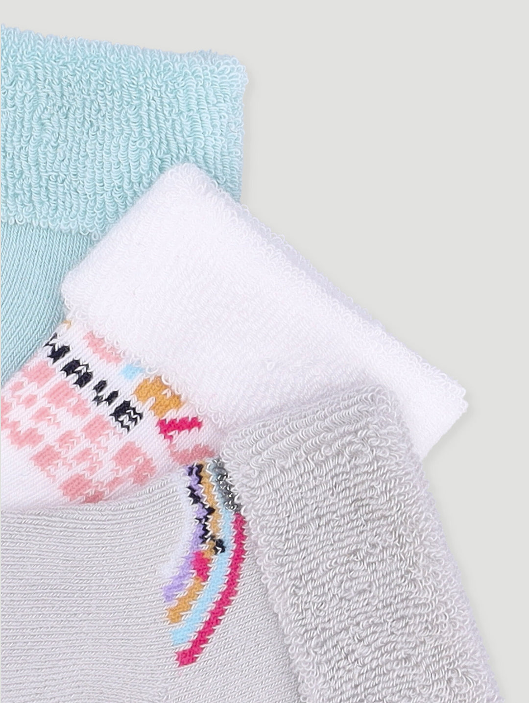 Baby Girls 3 Pack Towelling Socks - Aqua