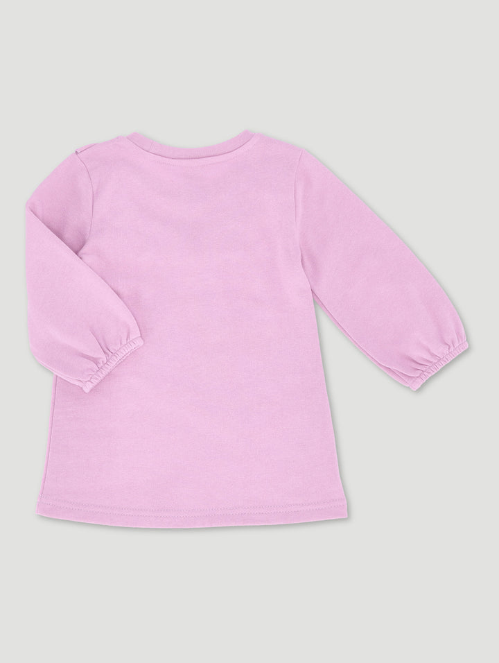 Baby Girls Fleece Butterfly Dress - Dusty Pink