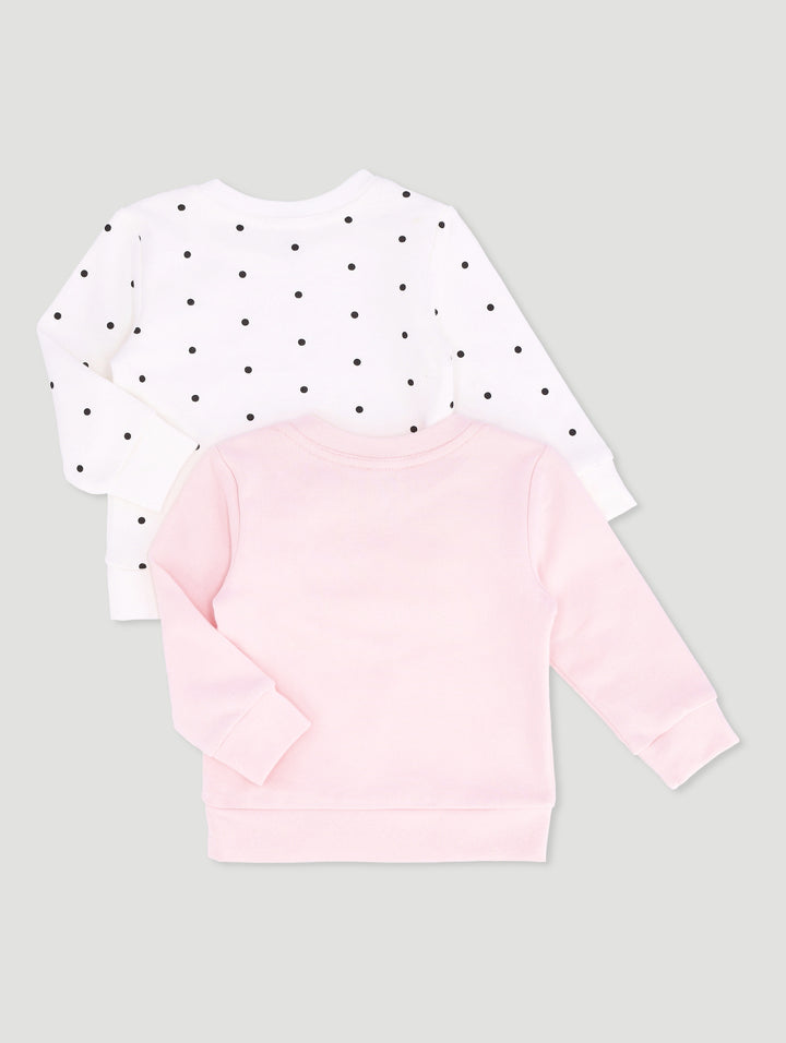 Baby Girls 2 Pack Polka Dot Brushed Fleece Top