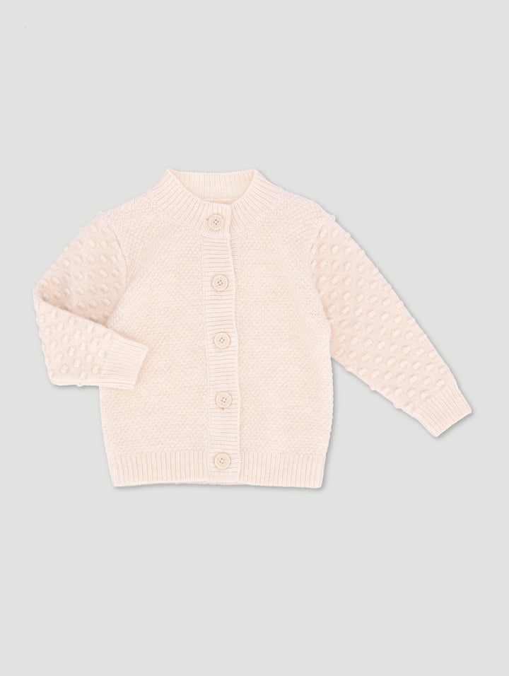 Baby Girls  Popcorn Knit Pullover - Cream