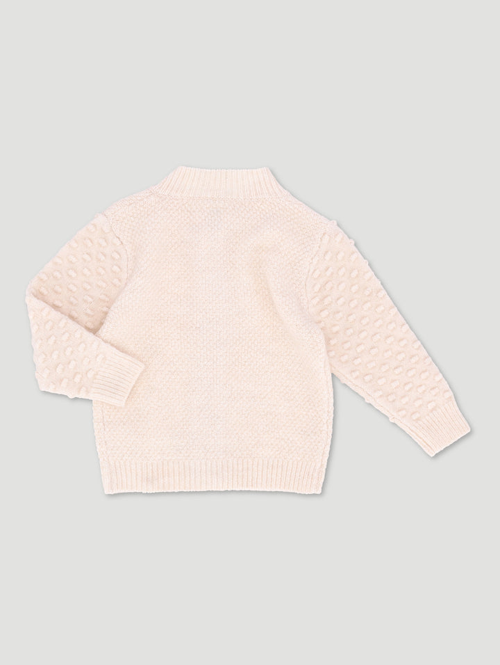 Baby Girls  Popcorn Knit Pullover - Cream