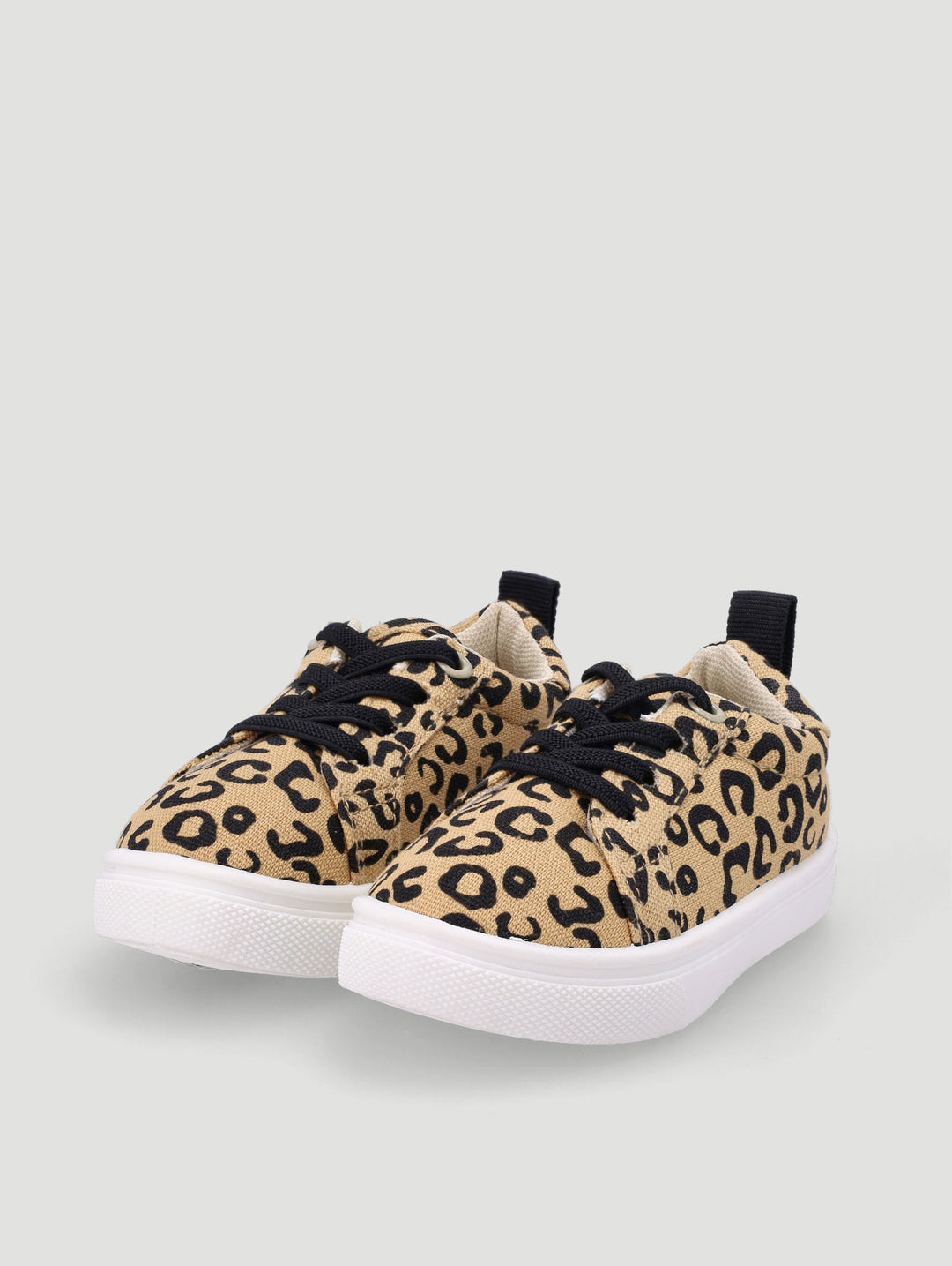 Girls Leopard Print Sneaker - Beige