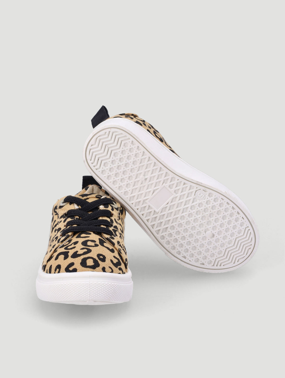 Girls Leopard Print Sneaker - Beige