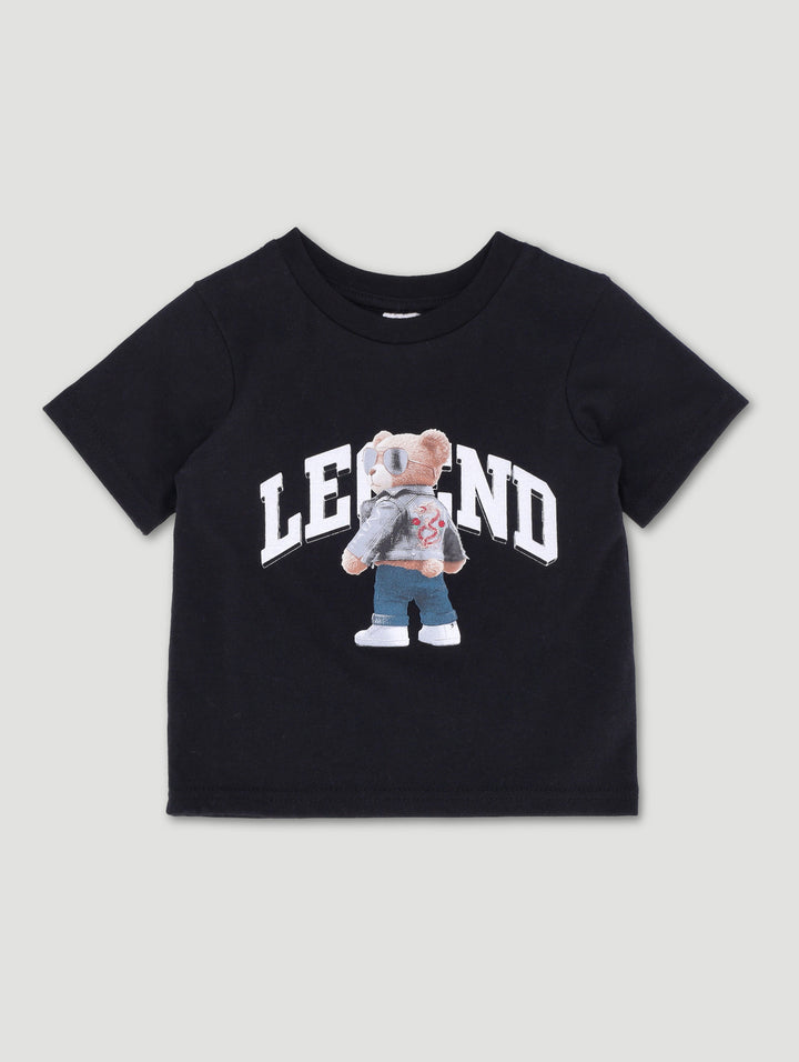 Baby Boys Bear Print Tee - Black