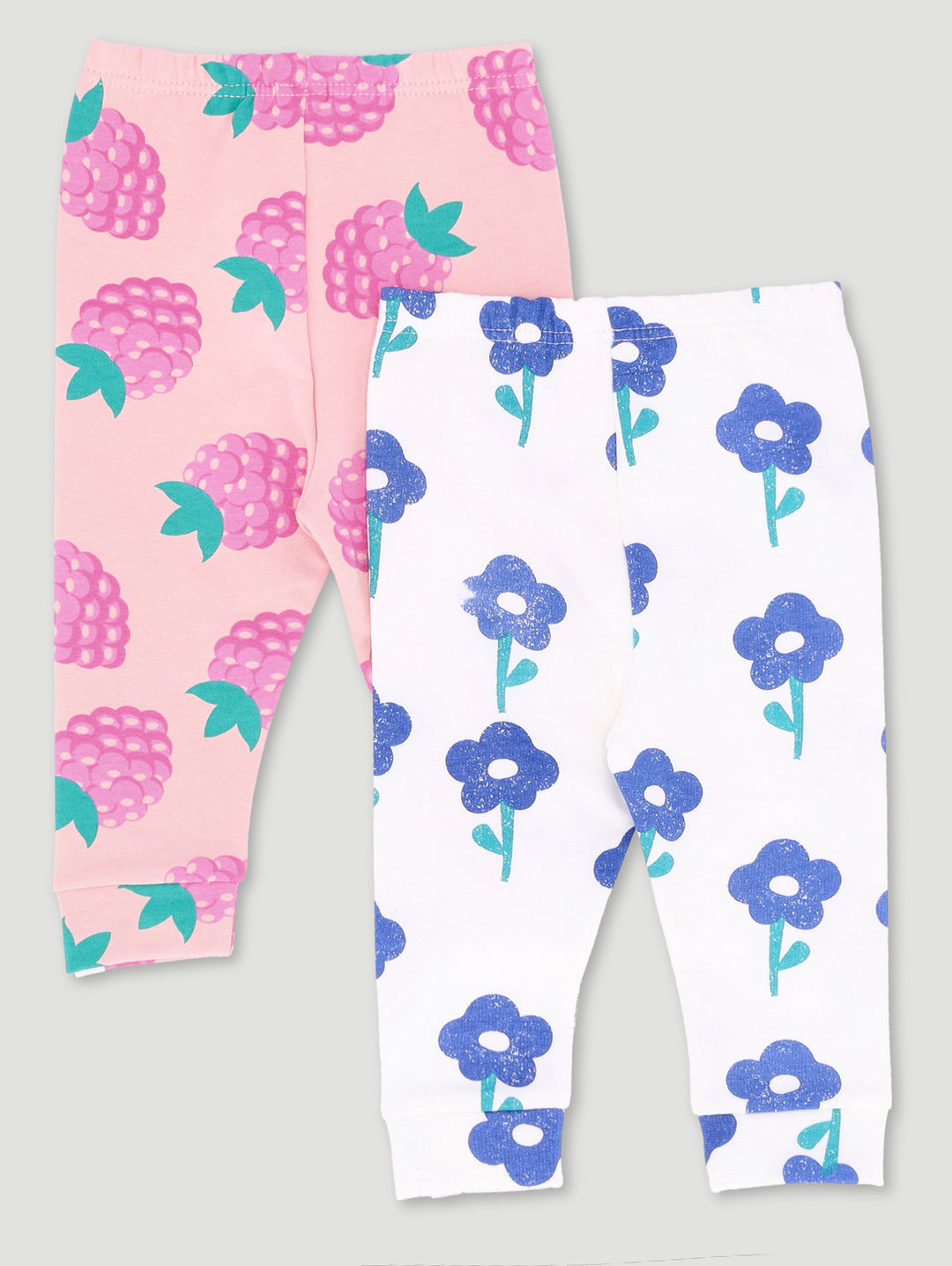 Baby Girls 2 Pack Fruits Fleece Leggings