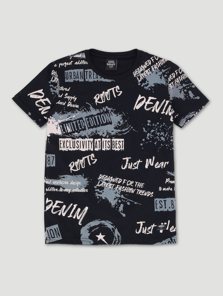 Boys Scorch Crew Neck Tee - Black