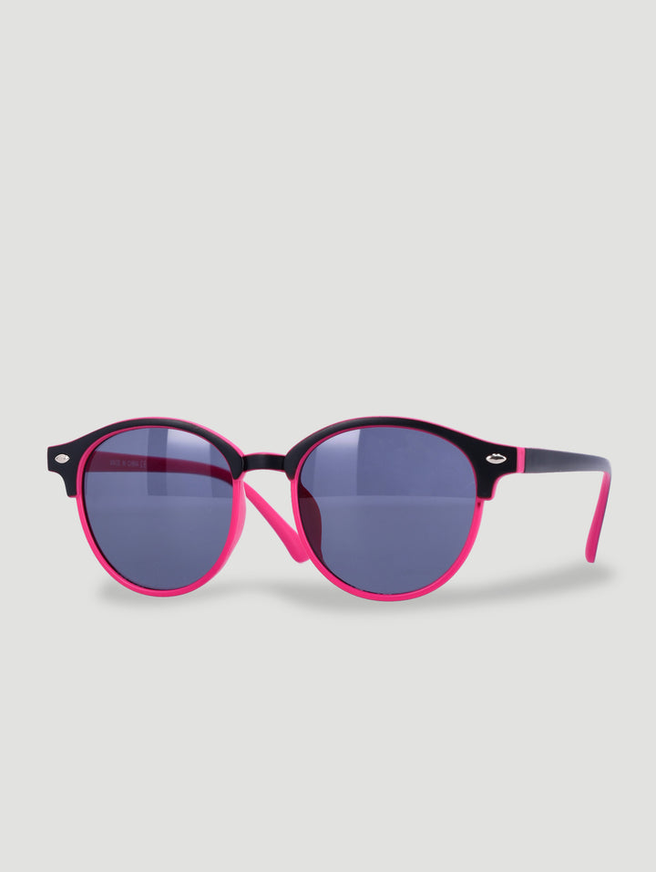 Pre-Girls Round Colour Block Sunnies - Black