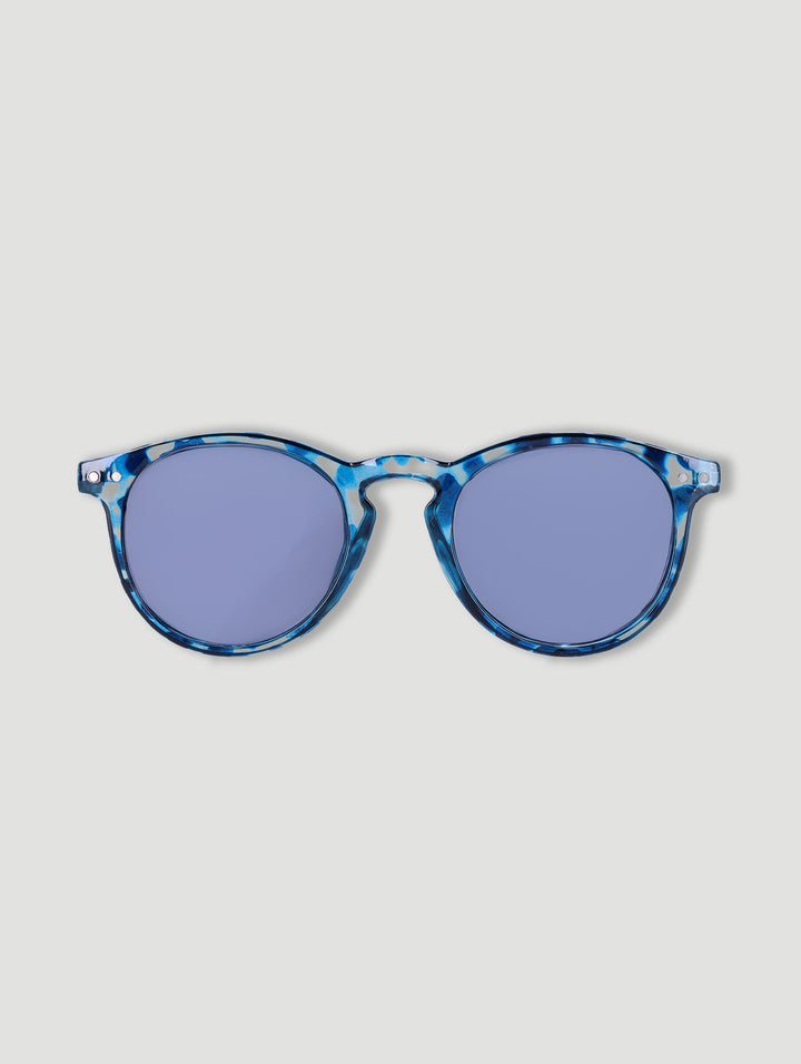 Boys Camo Round Plastic Sunnies - Blue