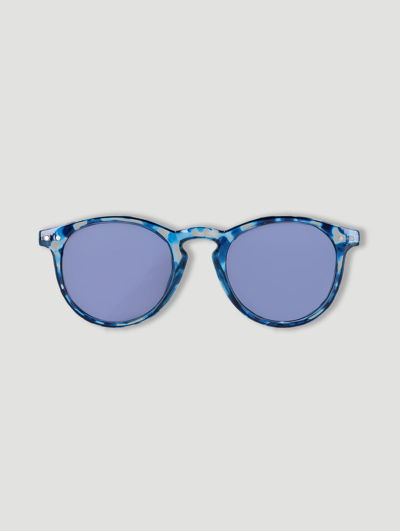 Boys Camo Round Plastic Sunnies - Blue