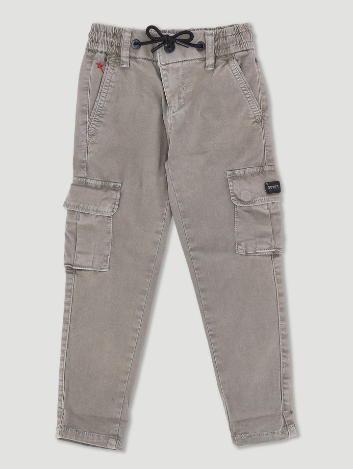 Pre-Boys Campione Cargo Bottoms - Black/Taupe