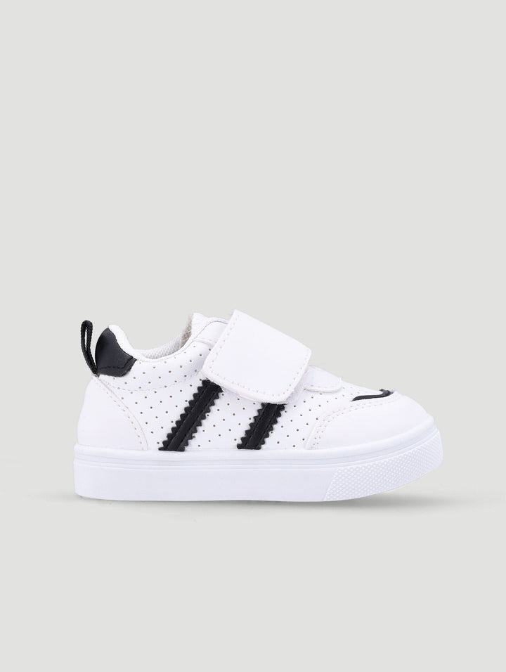 Baby Boys Stripe Sneaker - White/Black