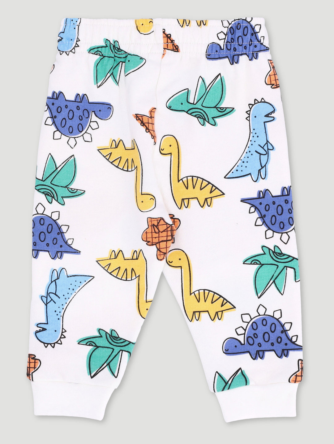 Baby Boys Dino Print Fleece Jogger - Cream