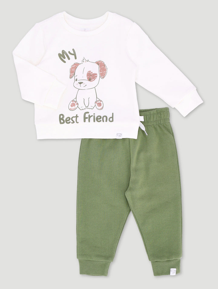 Baby Boys Puppies Bestfriend Set - Light Fatigue