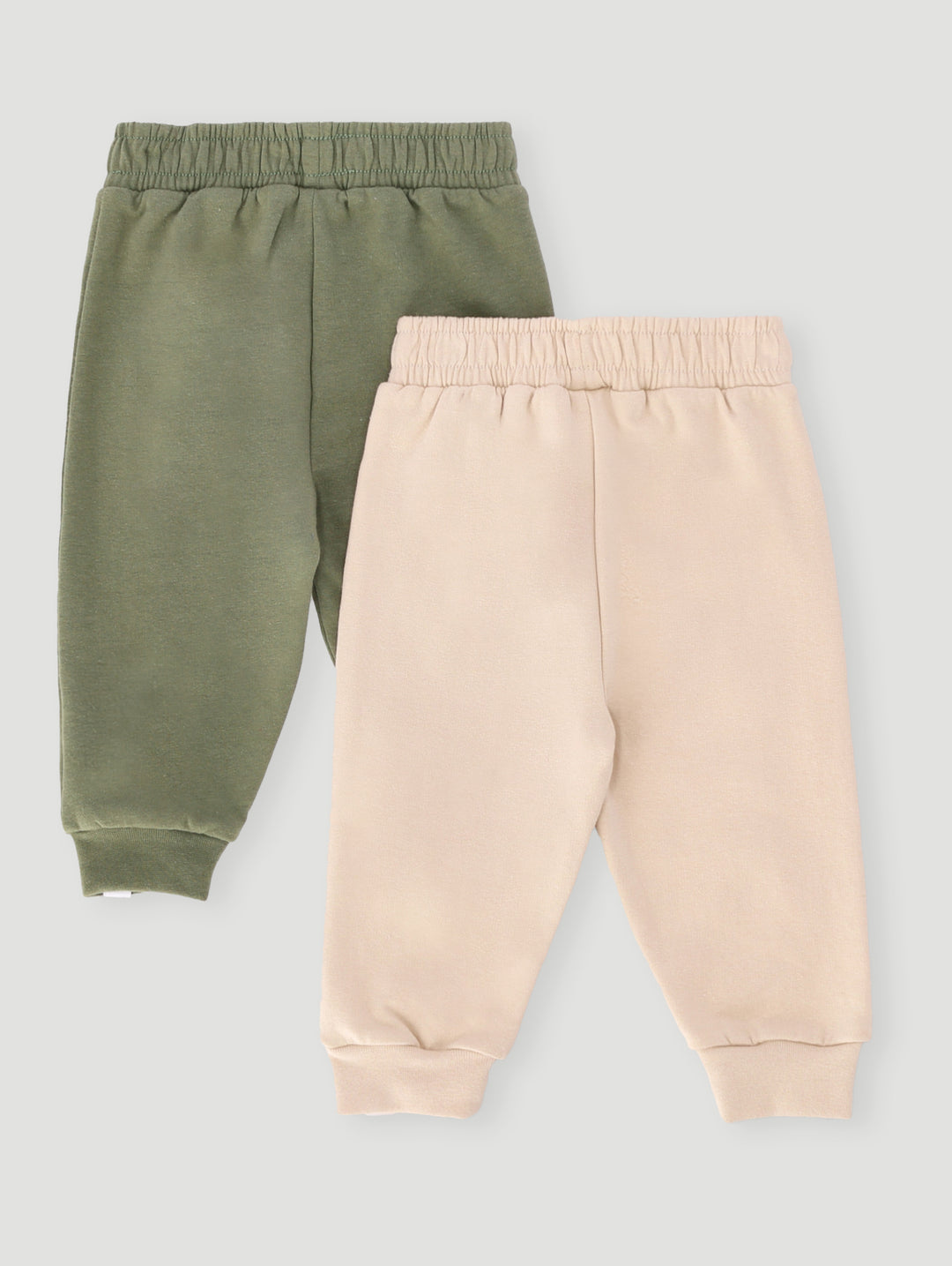 Baby Boys 2 Pack Plain Utility Jogger - Light Fatigue