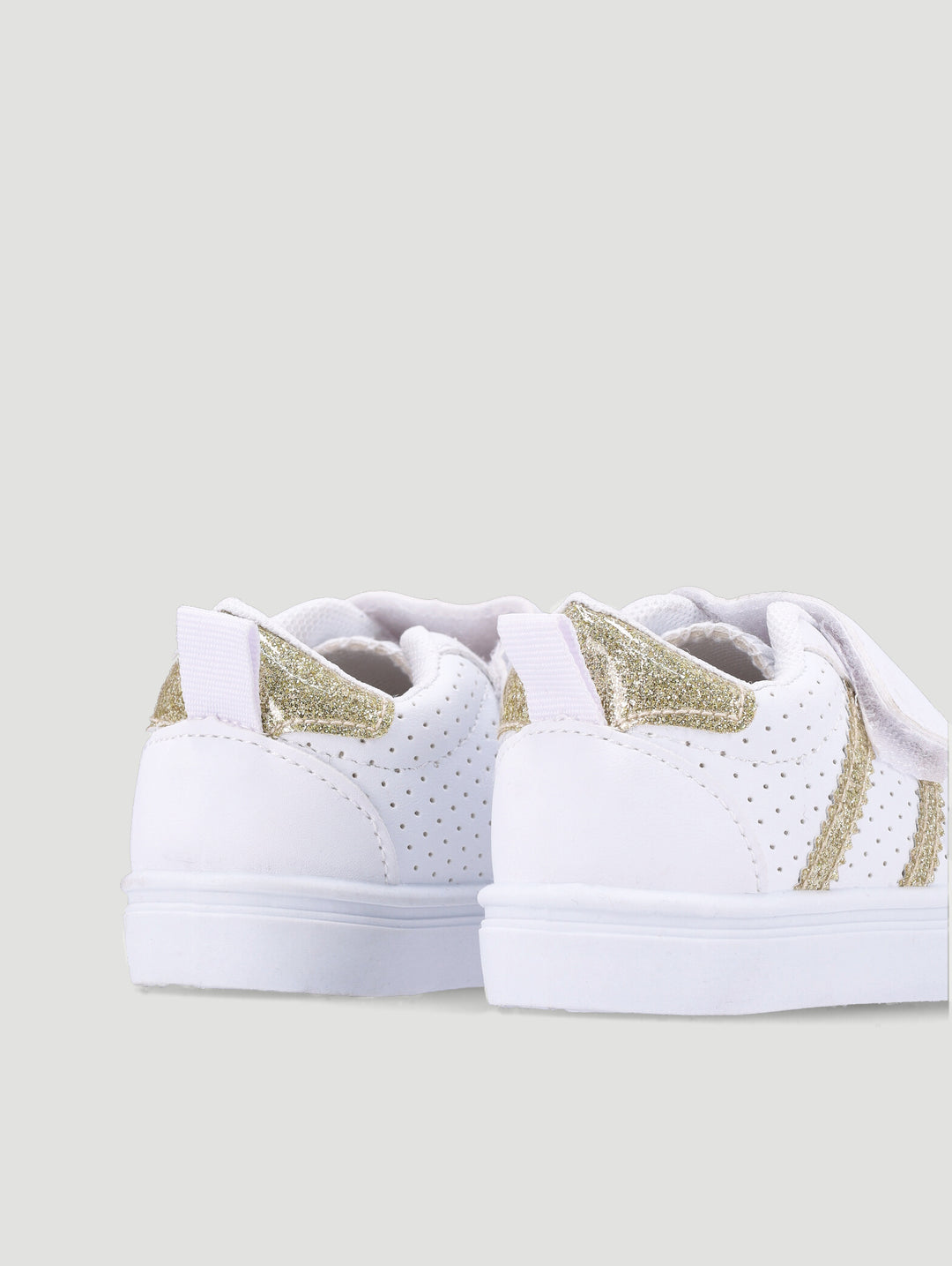 Baby Girls Glitter Stripe Sneaker - White