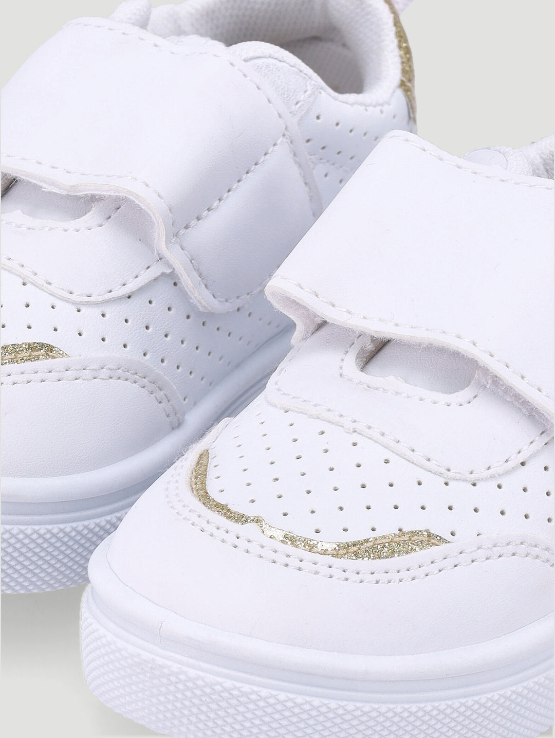 Baby Girls Glitter Stripe Sneaker - White