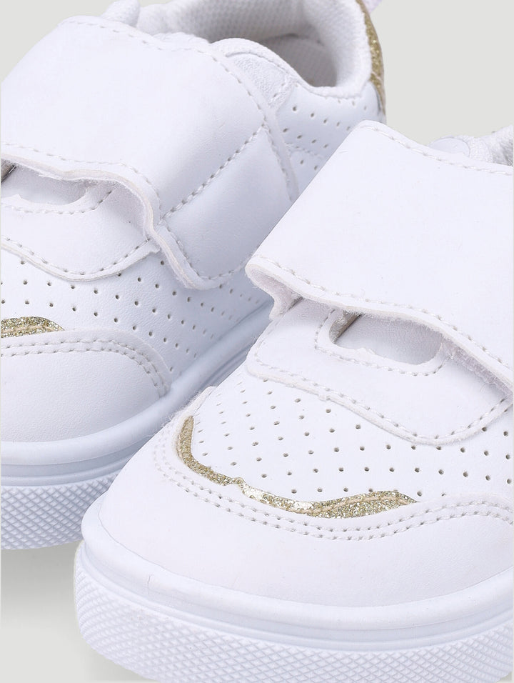 Baby Girls Glitter Stripe Sneaker - White