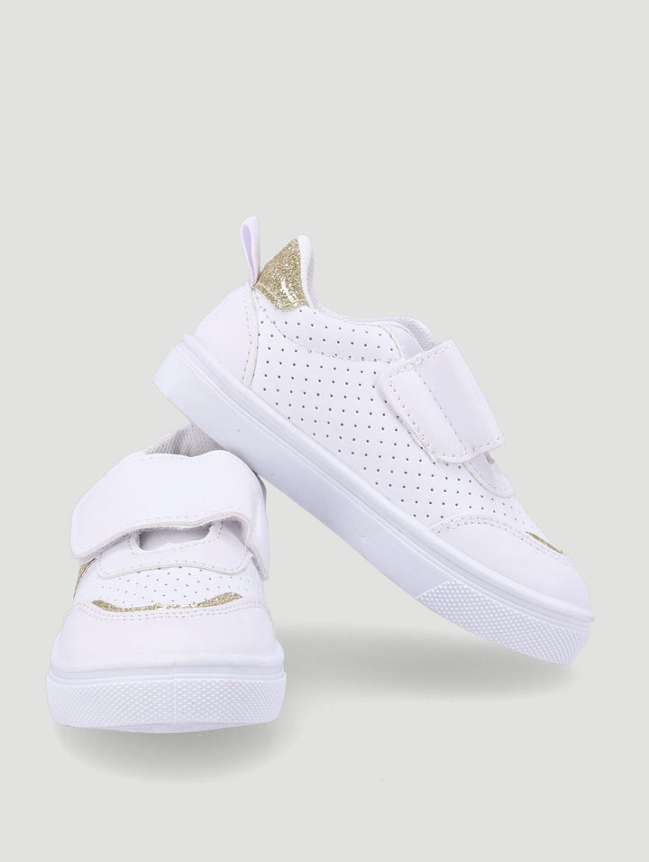 Baby Girls Glitter Stripe Sneaker - White