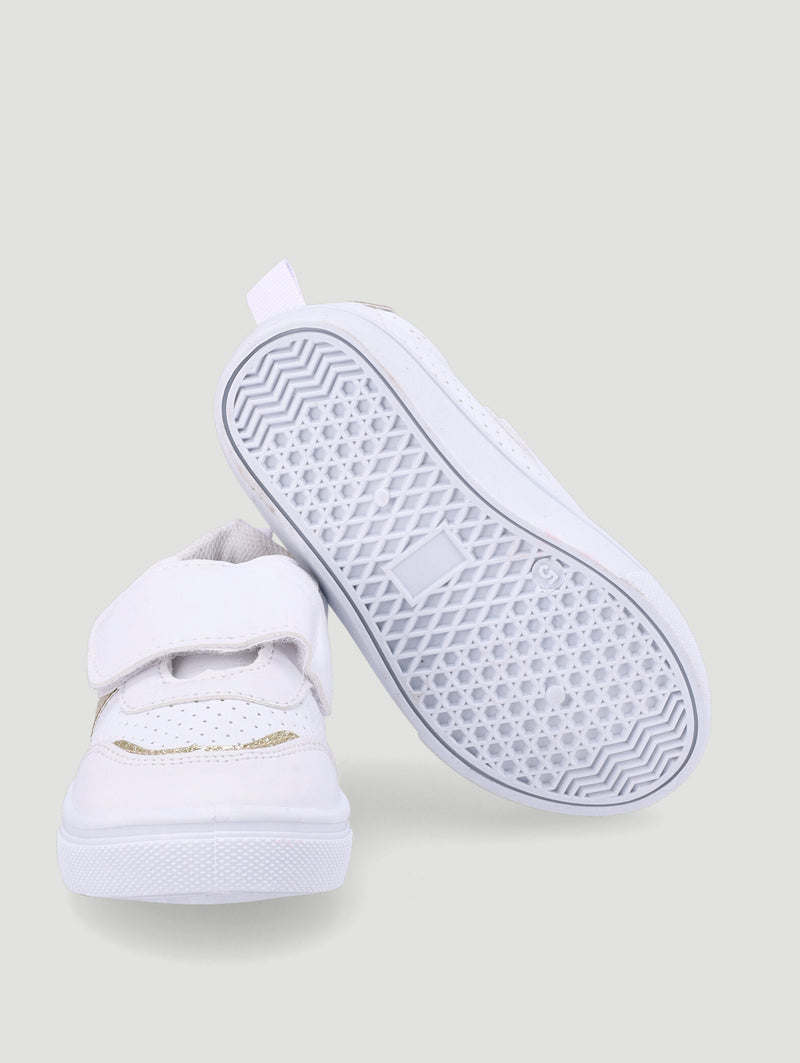 Baby Girls Glitter Stripe Sneaker - White
