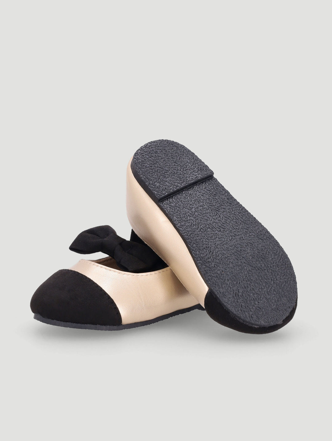 Baby Girls Colourblock Bow Pump - Black/Gold