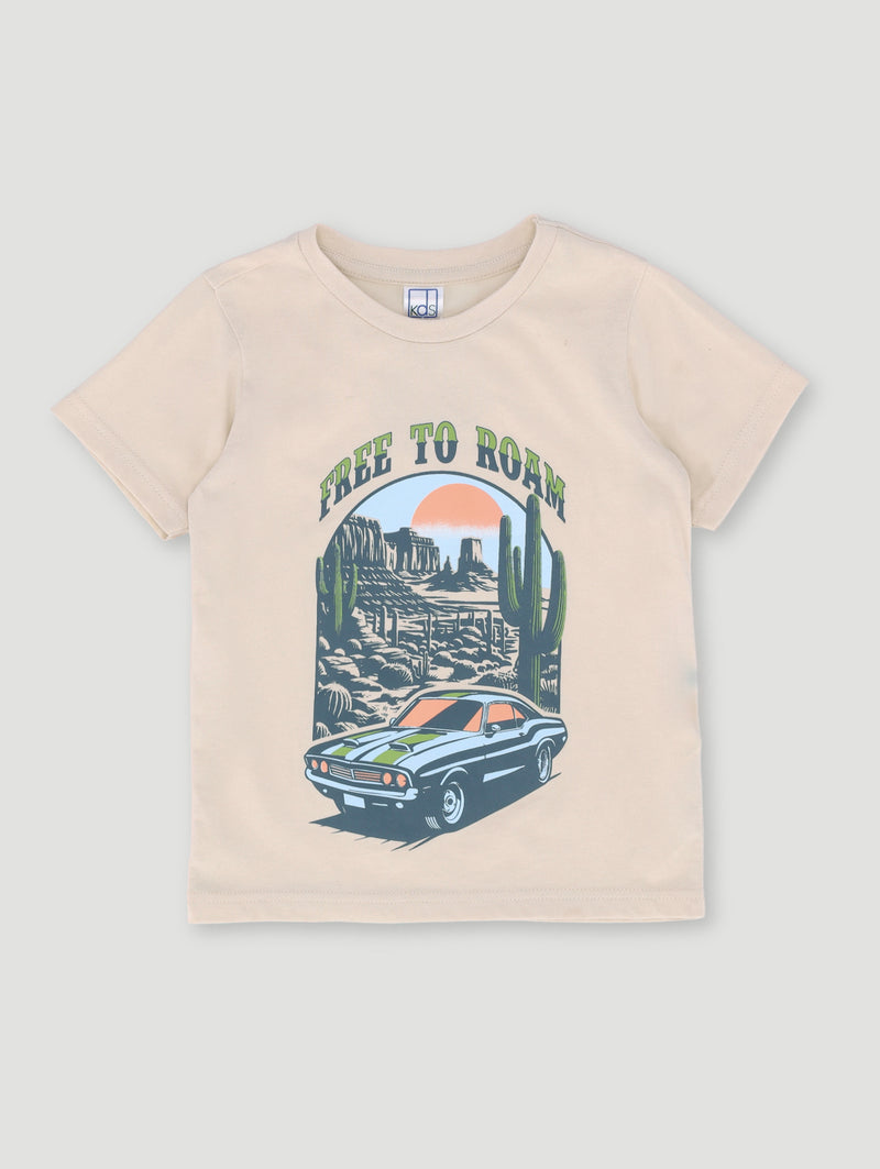 Pre-Boys Car Tee - Stone