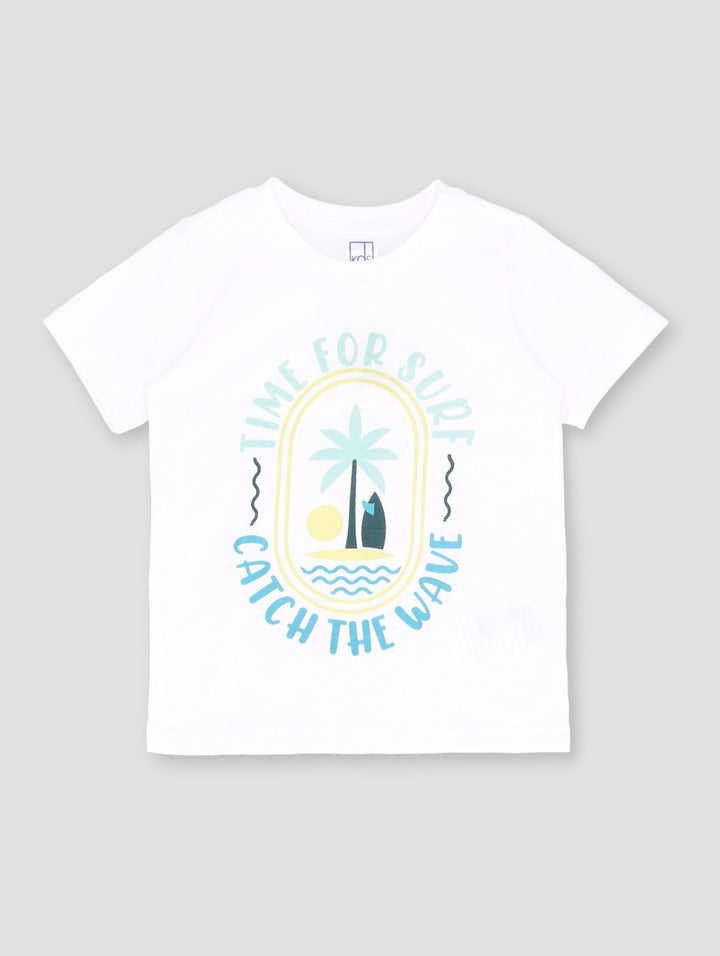 Pre-Boys Palm Tee - White