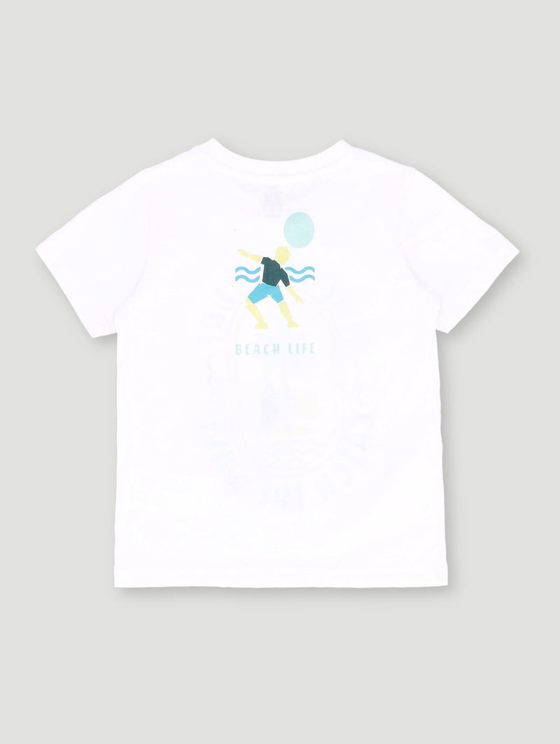 Pre-Boys Palm Tee - White